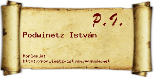 Podwinetz István névjegykártya
